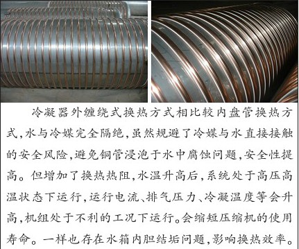 家用空气能热水器冷凝器外缠绕式换热